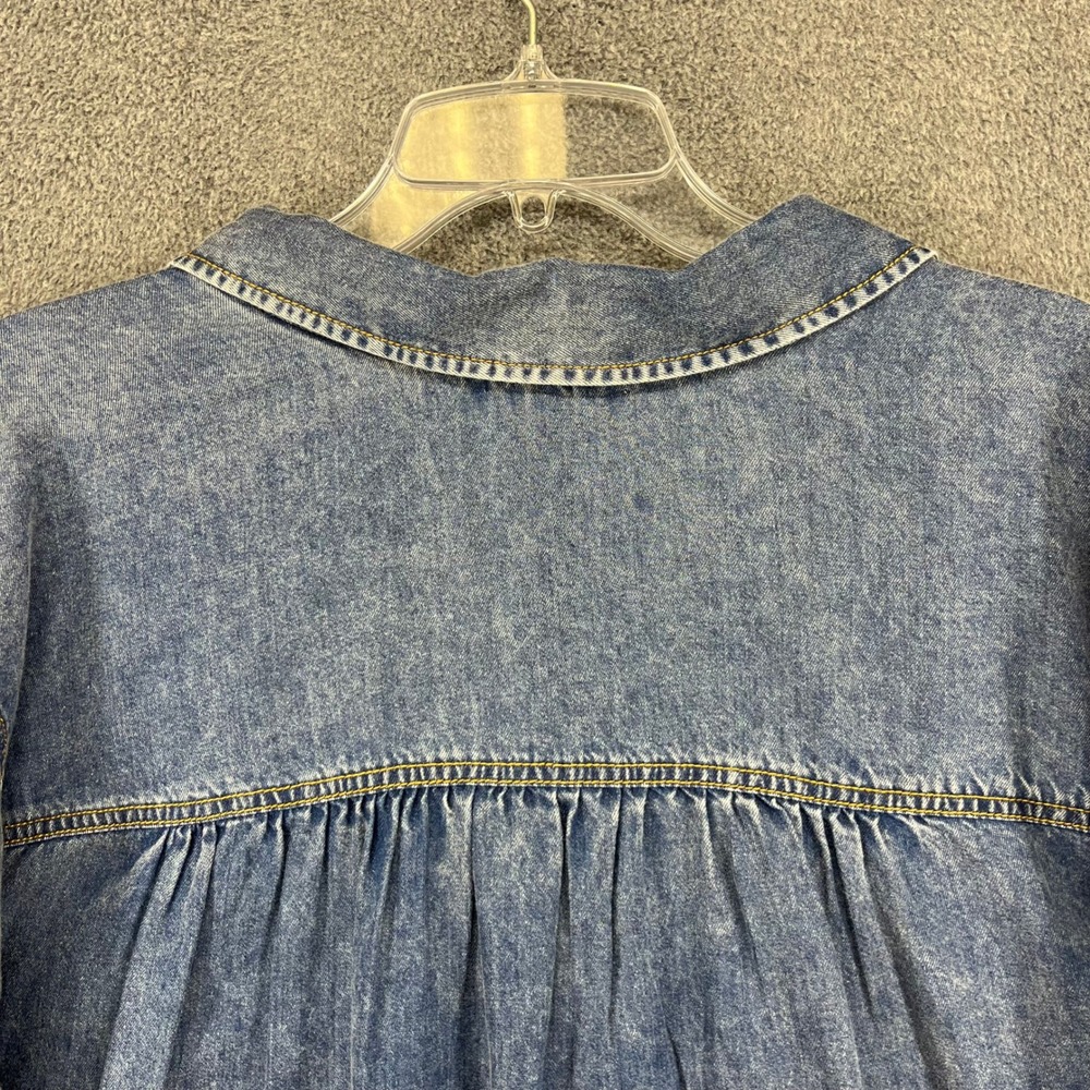 Jane‎ + Delancey Denim Tunic Womens 3X Blue V-Neck Oversized Chambray Top - Picture 10 of 12